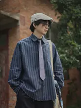 ブルーグレーのネクタイ【クラシックスタイル・アカデミック風】（セットアップ対応）