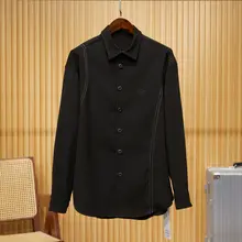 デザイナーズ メンズ レトロカジュアル ワークシャツジャケット【立体デザイン】