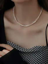 二重巻きのパールネックレス【絶妙なデザイン・ロックビーズ・女性用】