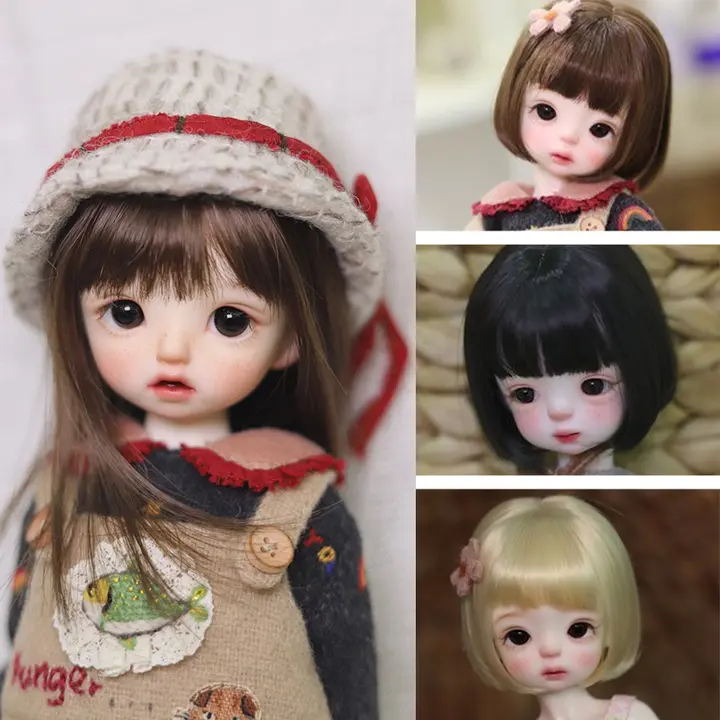 BJD用ボブヘアロングショート【多色・ウィッグ】