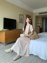 ヴィンテージ風 コットンリネンワンピース【フレンチスタイル・甘美なデザイン】
