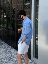 白色カジュアルショートパンツ【水洗いコットン・ストレートシルエット・夏用】