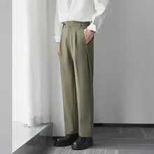 秋季用ストレートフィット メンズカジュアルパンツ【ウエストゴム・ドレープ感・シンプルデザイン】