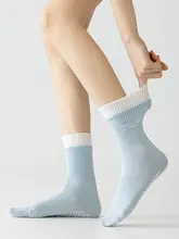 快適な着用感！純綿ヨガソックス【防滑シリコン底・中筒タイプ・春夏用】