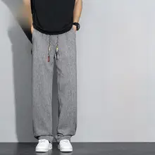 リネンコットン製 メンズカジュアルパンツ【夏用・さらっとした着心地・ストレートシルエット】