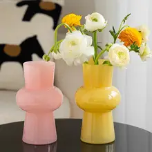 フラワーベース ガラス デザイン性 おしゃれ 上品 インスタ映え 水栽培 生け花 チューリップ リビング ダイニング インテリア雑貨