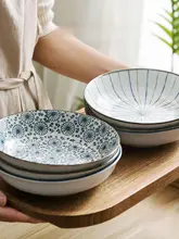 日式陶器製 食器プレート【家庭用・多用途・フラットデザイン】