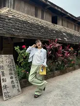 ストライプ右肩 シャツ トップス 夏