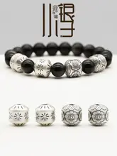 足銀製の花火デザインバケットビーズ【3D立体・アンティーク仕上げ】