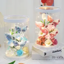 記念日向け DIY 蝶の造花ギフトボックス【お金の花・手作り材料セット・女性への誕生日プレゼント】
