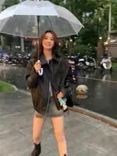 ブラウンレザージャケット【レトロデザイン・バイクスタイル・女性用】