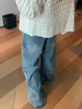 ホワイトウォッシュデザインのデニムパンツ【春夏用・フリップヘム・女性用】