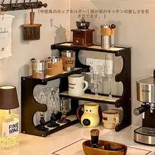 アンティーク風コーナー収納棚【テーブル用・コーヒーカップ収納・キッチン用】