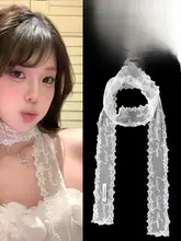 レースフリル付きネックアクセサリー【春夏用・スカーフデザイン・優雅なエッジ】