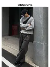 極上の柔らかさのコットン混合クルーネック長袖パーカー【シンプルデザイン・メンズ用】