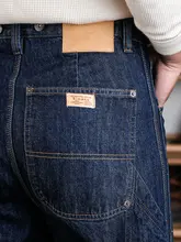 職人パンツ 労働者向け ダブルニー伐採パンツ デニム生地 14OZ 三本針 再創作