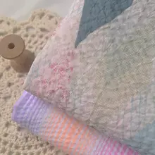 パステルカラーのストライプコットンリネン生地【手作り用・上衣・ドレス・パンツ・シャツ対応】（セットアップ対応）