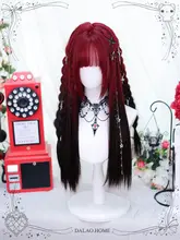 ロリータロングストレートヘア太陽時計ダークフルヘッドギア