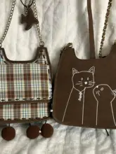 通勤バッグ ハンドメイド 両面猫柄 オリジナルデザイン ユニーク おしゃれ お正月 ギフト