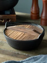 onlycook 家庭用すき焼き鍋【小型鍋・鋳鉄製・アルコールストーブ付き】