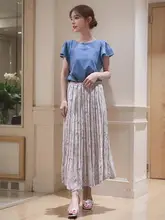 UVカット接触涼感ラウンドネックティーシャツ【夏用・無地・フリル袖】