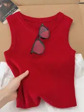 おしゃれなワインレッドのニットキャミソール【フィット感・冷感生地・夏用】