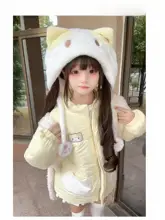 冬用可愛いコットンパーカー【フリース裏地・ロリータスタイル】