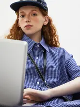 アメリカンスタイルのレトロチェック半袖シャツ【男女兼用・襟付き・通勤用】
