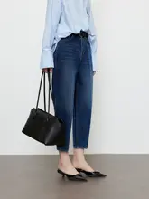 高腰デニムパンツ【トルコ製・ビンテージスタイル・9分丈・テーパード】