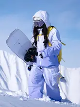 High Experience 女性用スノーボードウェア【防水・厚手・紫色・プロフェッショナルな防寒】（セットアップ対応）
