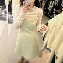 爽やかでおしゃれな透け感のキャミワンピース【エメラルドグリーン・女性用・ミニサイズ・デザインドレス】（セットアップ対応）