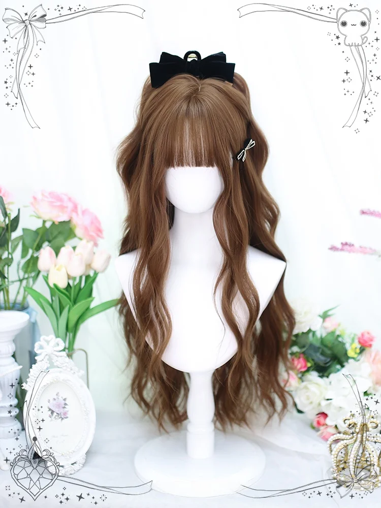 自然な水波ウェーブのロリータ風ウィッグ：プールヘアアレンジに最適な長髪スタイルの実用性解析