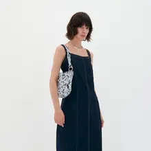 夏用リゾートスタイルのハンドメイド編みバッグ【金属留め具・ショルダータイプ】