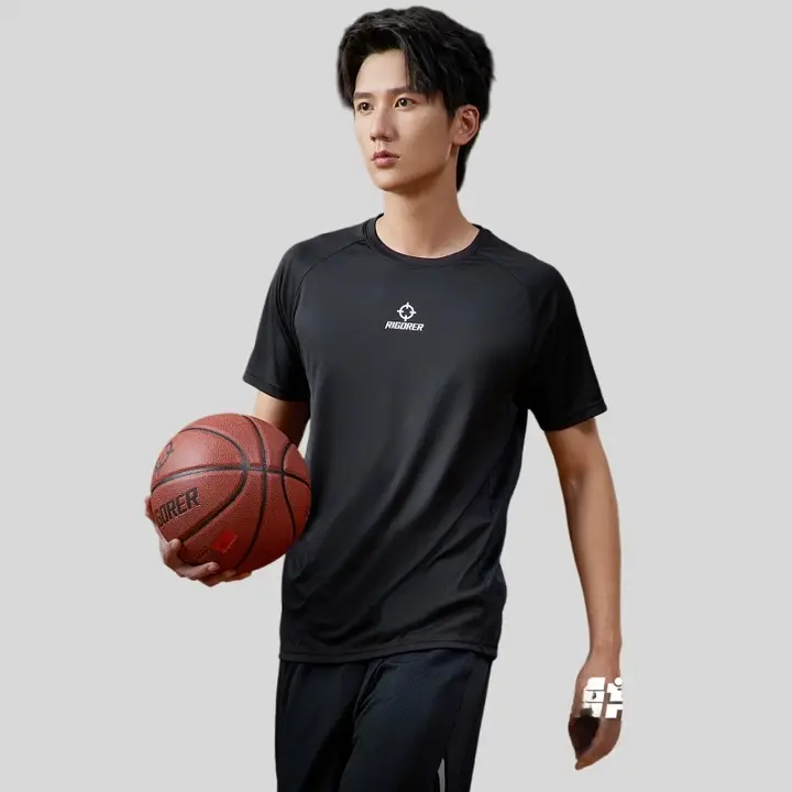 RIGORER 通気性に優れた男性用トレーニングTシャツ【夏用・ラウンドネック・アウトドア対応】