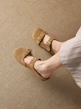 ヴィンテージスタイルの女性用サンダル【フラット・カバータイプ・軽快なデザイン】