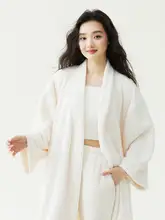 珊瑚塩加厚美麗な女性用ローブ【ロングバスローブ・カップル用・ホームウェア】（セットアップ対応）