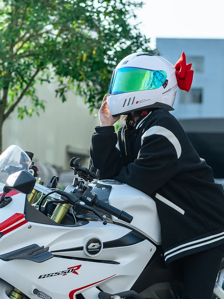 バイク用ヘルメット装飾リボン【電動バイク・大きなトランク用装飾】
