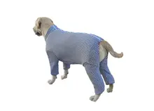 冬用 大型犬用 コットン生地 厚手ハイネックコート【お腹と膝の保護付き・チェック柄】