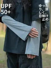 紫外線対策に最適！女性用冷感袖カバー【夏用・通気性・ゆったりフィット・アウトドア・ドライブ・バイク対応】