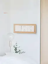 ウォールデコレーション 北欧風 黒胡桃無垢材スイッチカバー【デザイン・保護用】