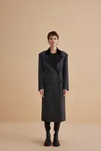 美しいメリノウールと銅アンモニウムファイバーのダブルブレストコート【冬用・女性用】