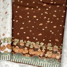 森系デザイン！小熊猫プリントのBJD人形衣装用布【手作り・綿花素材】