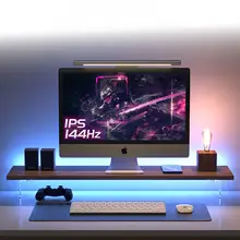 アクリル製浮遊型ディスプレイスタンド【木製ベース・デスクトップ収納】