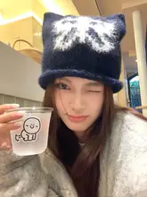リボン付きニットキャップ【耳元保護・秋冬用・女性用】