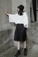 半袖シャツ【レディース・ブラウス・薄手・ゆったり・ビッグスリーブ・無地】
