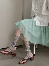 春夏用 薄手メッシュソックス【脚長効果・スタイリッシュ中筒タイプ】