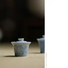 青花千葉文 瓷蓋碗【手作り・工夫茶用・90cc】