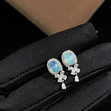 天然カラフルオパールピアス【華やかなデザイン・バレンタインギフトに最適】