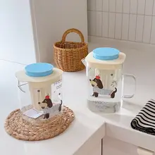 高耐熱硼珪酸塩ガラス製の冷水ポット【大容量・フルーツティー用・スティッカー付き】