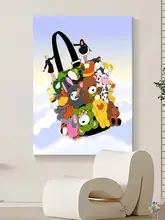 創造的な趣のリビングルーム装飾画【純手描き油彩・青空と白い雲・玄関や子供部屋に最適】